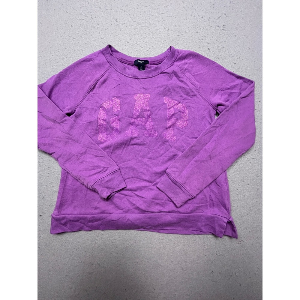 Gap Sweatshirt Cotton Polyester Purple Solid XL Girls